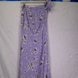Flynn Skye Lavender Floral Off the Shoulder Morning Bouquet Maxi Dress Size XL